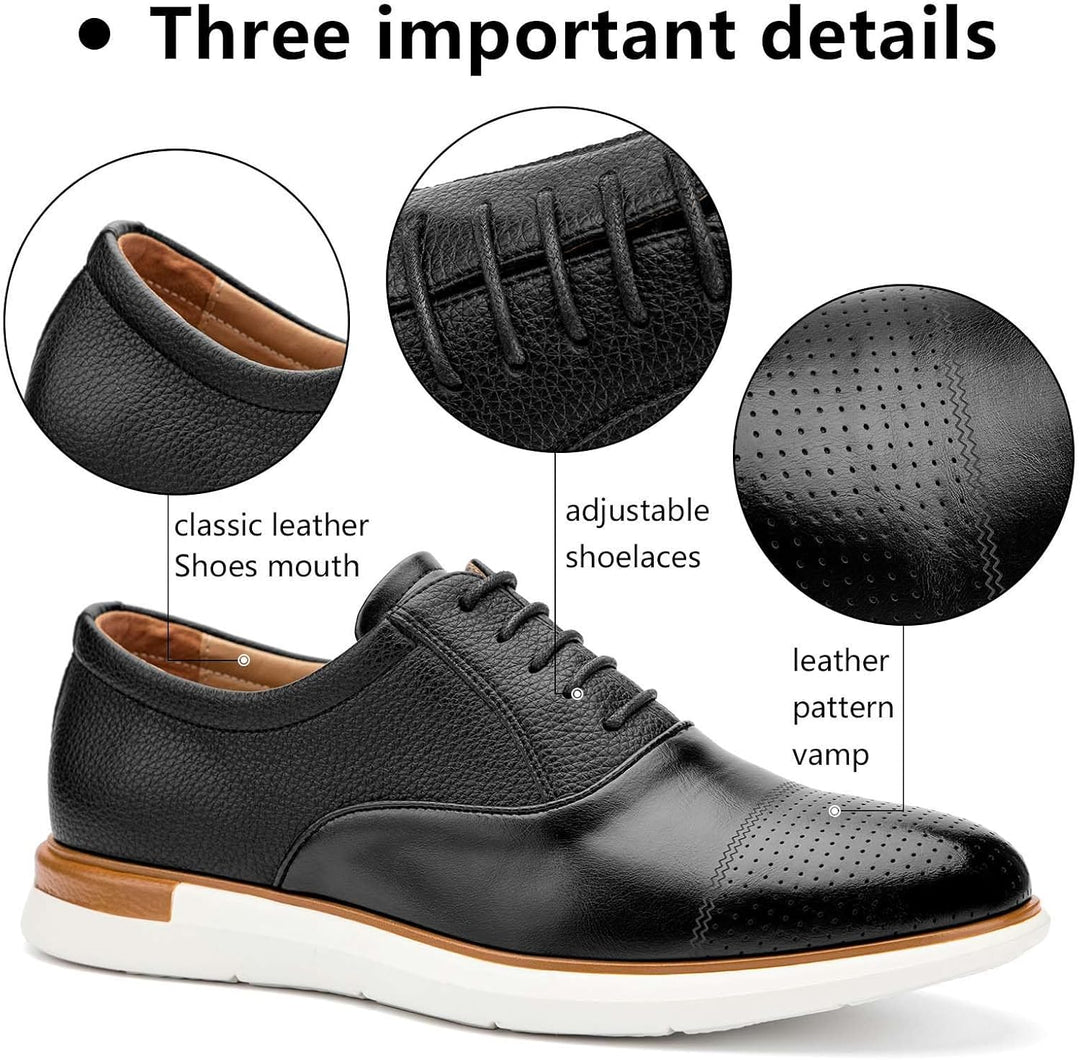 MEIJIANA Herren Oxfords Männer Businessschuhe Freizeit Schuhe Oxfords Herren Anzugschuhe Leder 42 EU