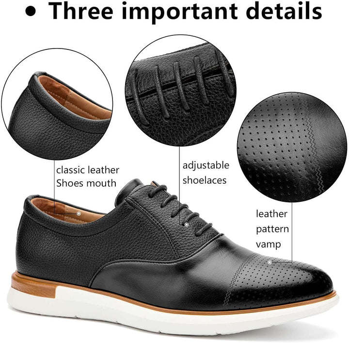 MEIJIANA Herren Oxfords Männer Businessschuhe Freizeit Schuhe Oxfords Herren Anzugschuhe Leder 42 EU