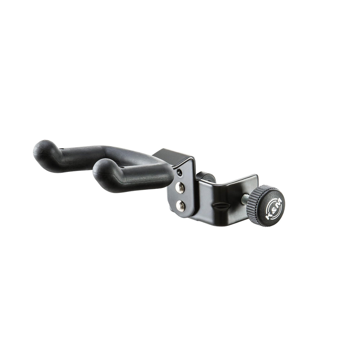 K&M 15590 Ukulele-Halter Schwarz – flexible Klemmvorrichtung aus Stahl – Kunststoffbezug, 6,6 x 11,6