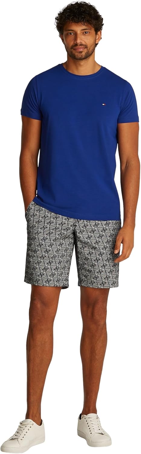 Tommy Hilfiger Herren T-Shirt Kurzarm Rundhalsausschnitt XS Blue (Wedge Blue), XS Blue (Wedge Blue)