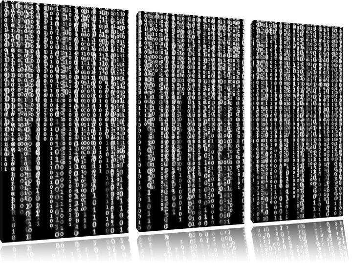 Pixxprint Matrix als Leinwandbild | Grösse: 3 Teilig (120x80) | Wandbild| Kunstdruck | fertig bespan