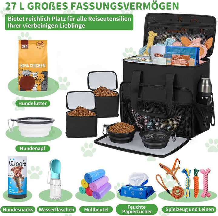 OUUTMEE 25L Hunde Leckerlitasche mit Schulterriemen Futterbeutel Hund Ldeal für Wochenendausflüge Hu