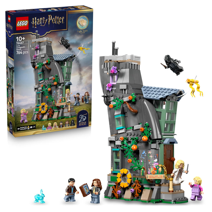 LEGO Harry Potter Luna Lovegoods Haus - Modellbau mit Leuchtstein und 5 Minifiguren - Baukasten DIY
