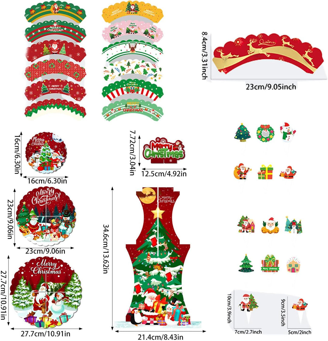 Weihnachts-Party-Papier-Kuchenständer, dekorativer Tisch-Weihnachtsbaum-Kuchenständer, Dessertstände