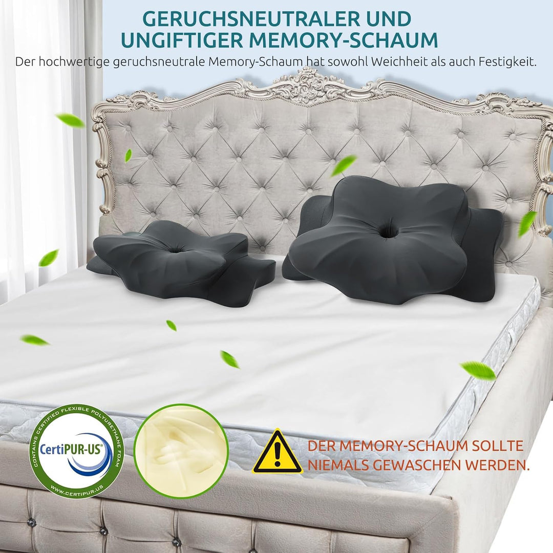 DONAMA Memory Foam Kissen ergonomisches Nackenkissen Kopfkissen Seitenschläferkissen für Seiten, Rüc
