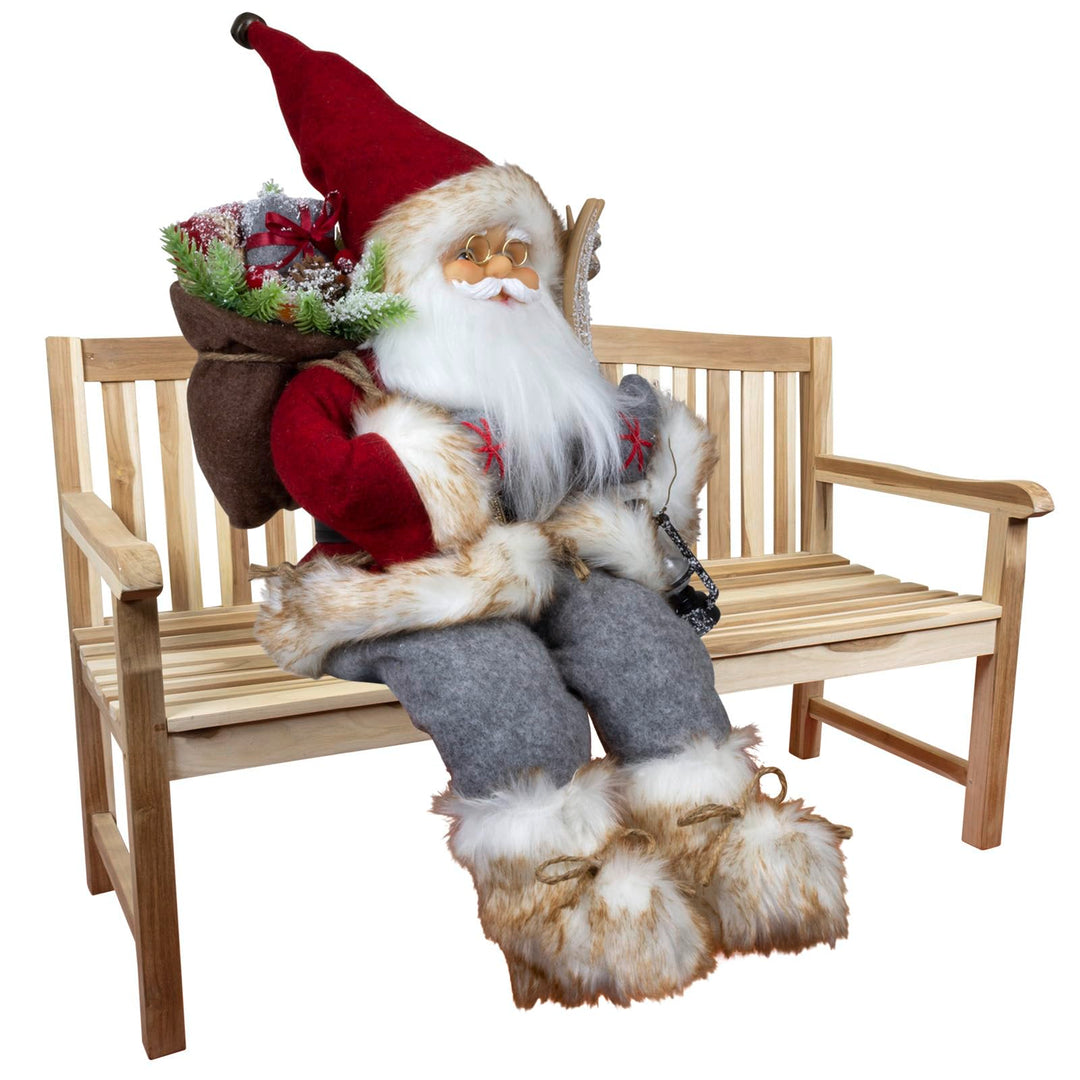 Christmas Paradise Sitzender Weihnachtsmann 45cm Deko-Figur Kantenhocker Santa Nikolaus (Alvar), Alv