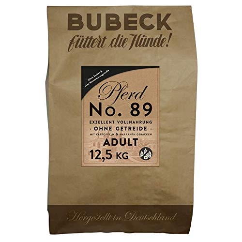 Trockenfutter getreidefrei | mit Pferdefleisch von Bubeck | Vollnahrung zuckerfrei gebacken 12.5 kg