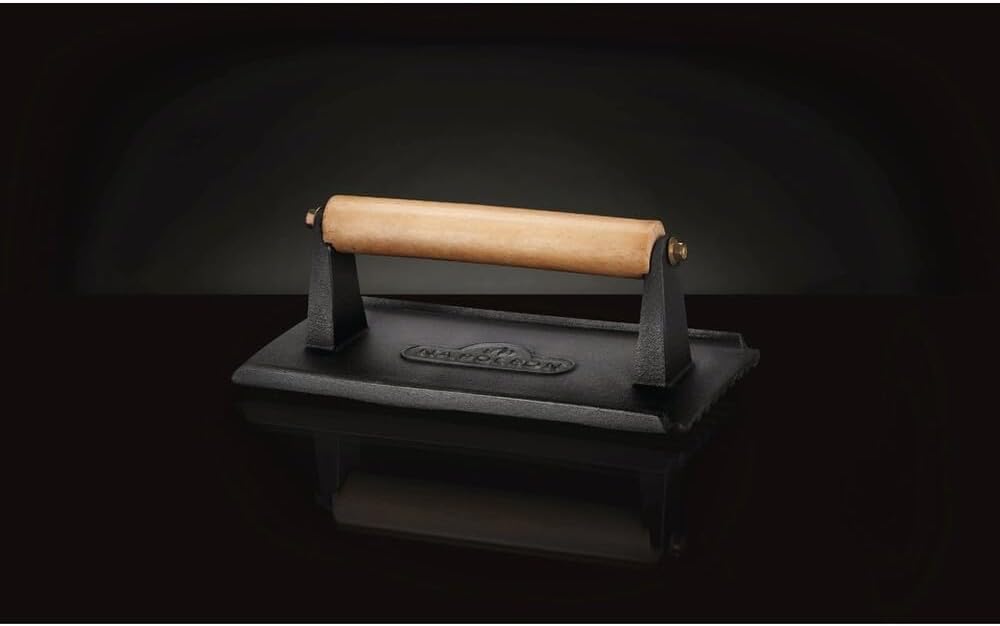 Napoleon 56056 Gusseisen Fleischbeschwerer und Burgerpresse 21x11 cm