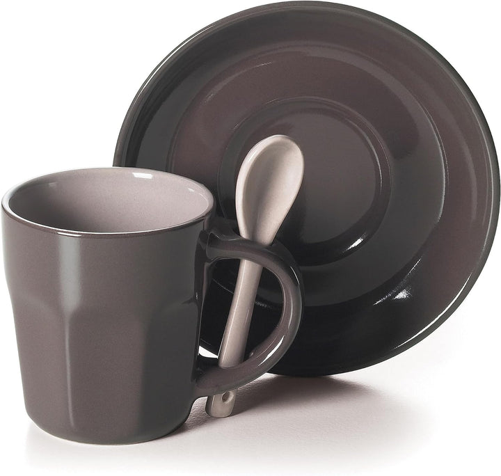 Excelsa Soul Kitchen Kaffeetasse mit Untertasse 6 tlg. Set Hug mehrfarbig Single, Single