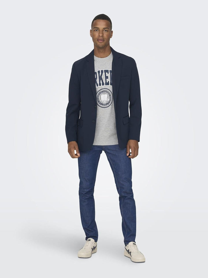 Only &amp; Sons Male Blazer -ONSEVE Blazer | Blazer 48 Navy Blazer, 48 Navy Blazer