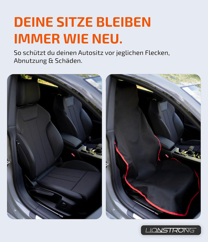 LIONSTRONG® Autositzschoner Vordersitz universell kompatibel [WASSERDICHT] - Autositzbezüge Vordersi