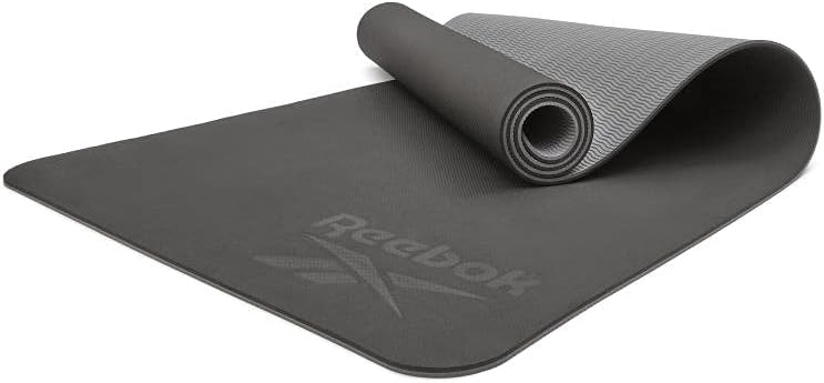 Reebok Doppelseitige 6-mm-Yogamatte Schwarz/Grau, Schwarz/Grau