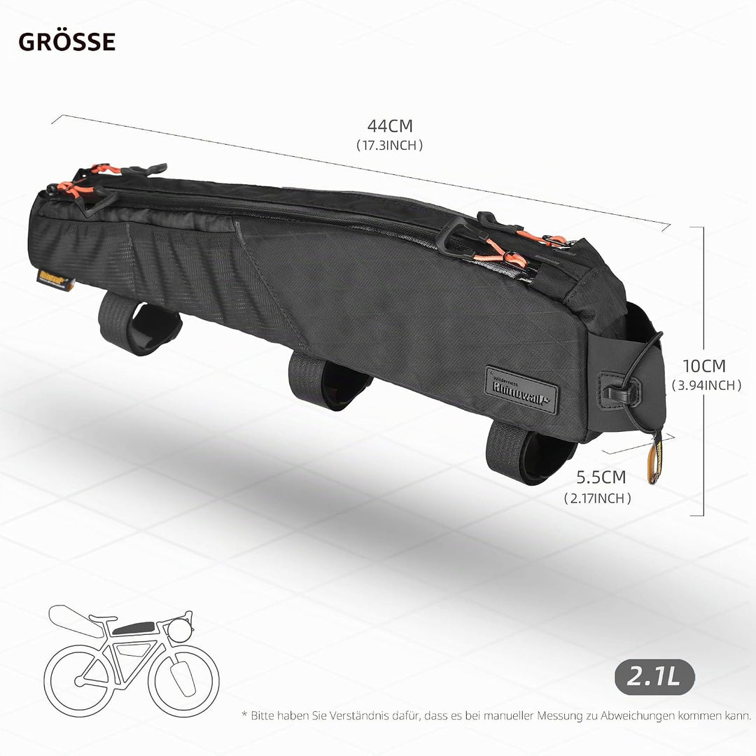 Fahrrad Oberrohrtasche Wasserdicht Rahmentasche Dreieckstasch Doppelseitige Netzbeutel für MTB Rennr