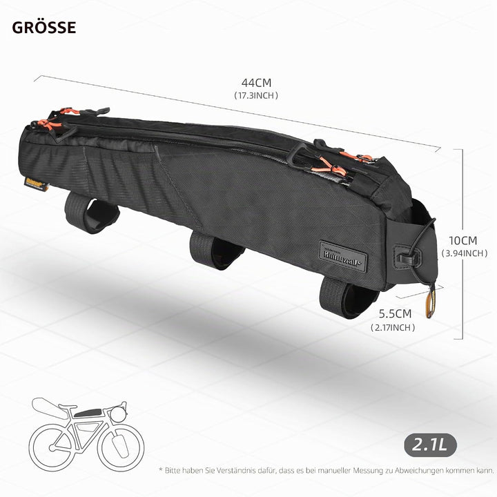Fahrrad Oberrohrtasche Wasserdicht Rahmentasche Dreieckstasch Doppelseitige Netzbeutel für MTB Rennr