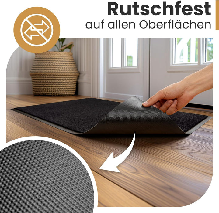 Bodenständig® Saubere Schuhe Dank saugstarkem Stoff (robust) perfekte Grösse Schwarz in 40x60cm - Fu