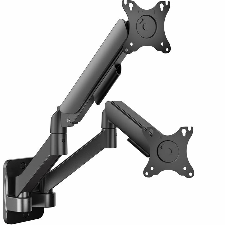 VIVO Schwarz höhenverstellbare Gasfeder verlängerte Arm Dual-Wandhalterung mit bewegter gelenkigen p