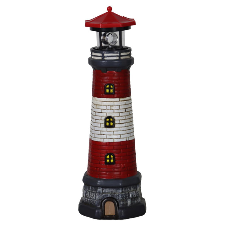 Solarbetriebene Leuchtturm Wasserdicht mit Rotierenden Leuchtfeuer Leuchtturm Solarleuchten für Hof