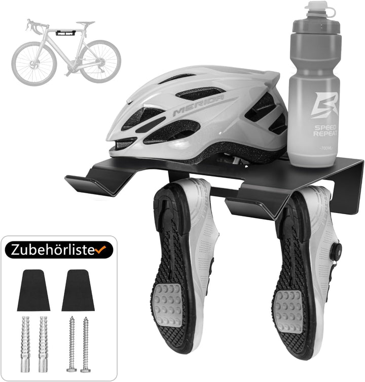 Fahrrad Wandhalterung - Grosse Aufbewahrungsschale 35x30cm für Helme, hält bis 30kg - Geeignet für R