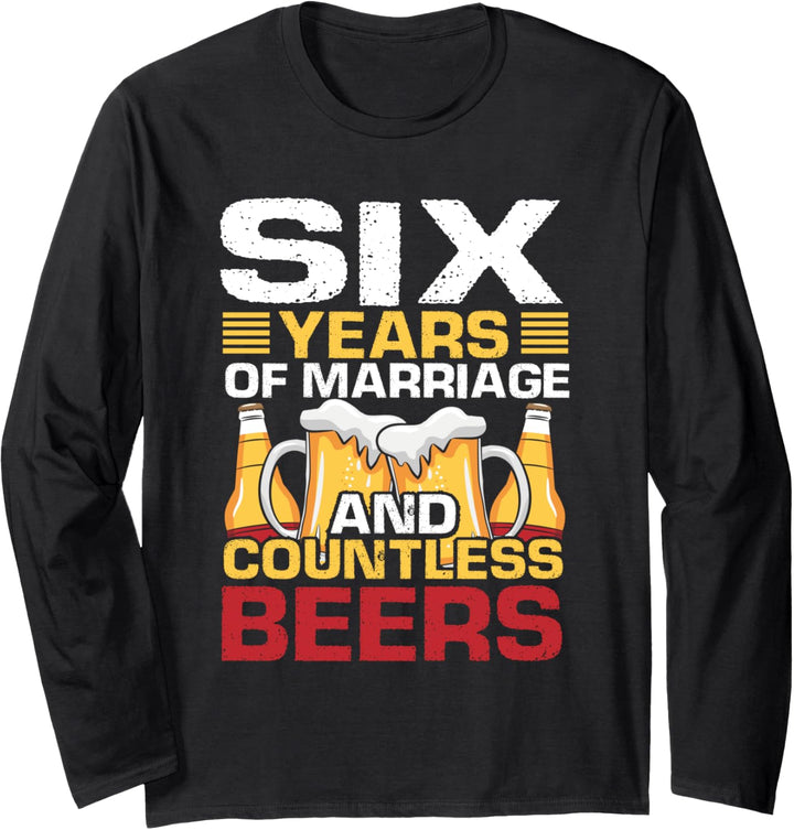 6th Wedding Anniversary Gifts for Him Her Husband Couples Langarmshirt