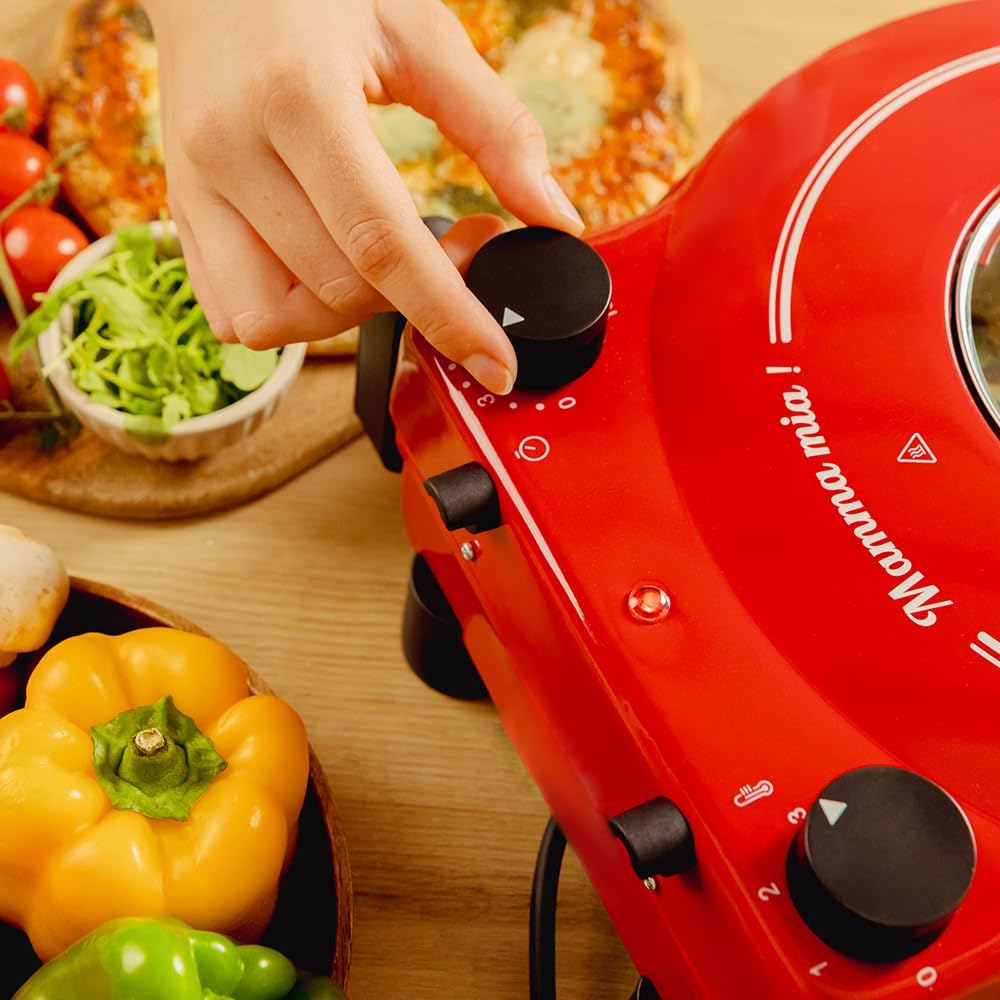 Cecotec - Electric Pizza Oven with Window Fun Pizza&Co Mamma Mia Vista, 1200 W, Diameter 30 cm, Maxi