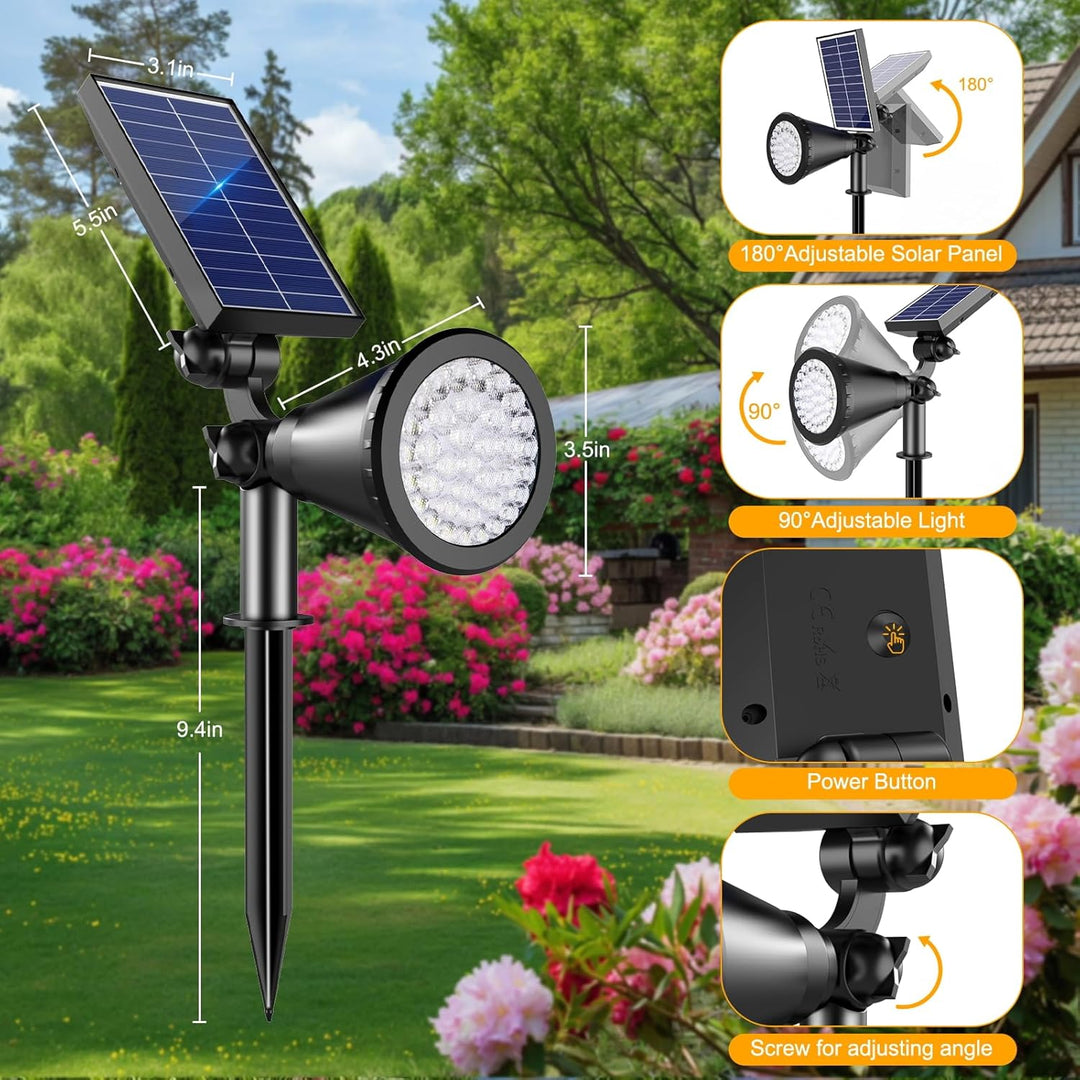 Solar-Strahler für den Aussenbereich, 36 LEDs, 1000 lm, verstellbare Solarleuchten für den Aussenber