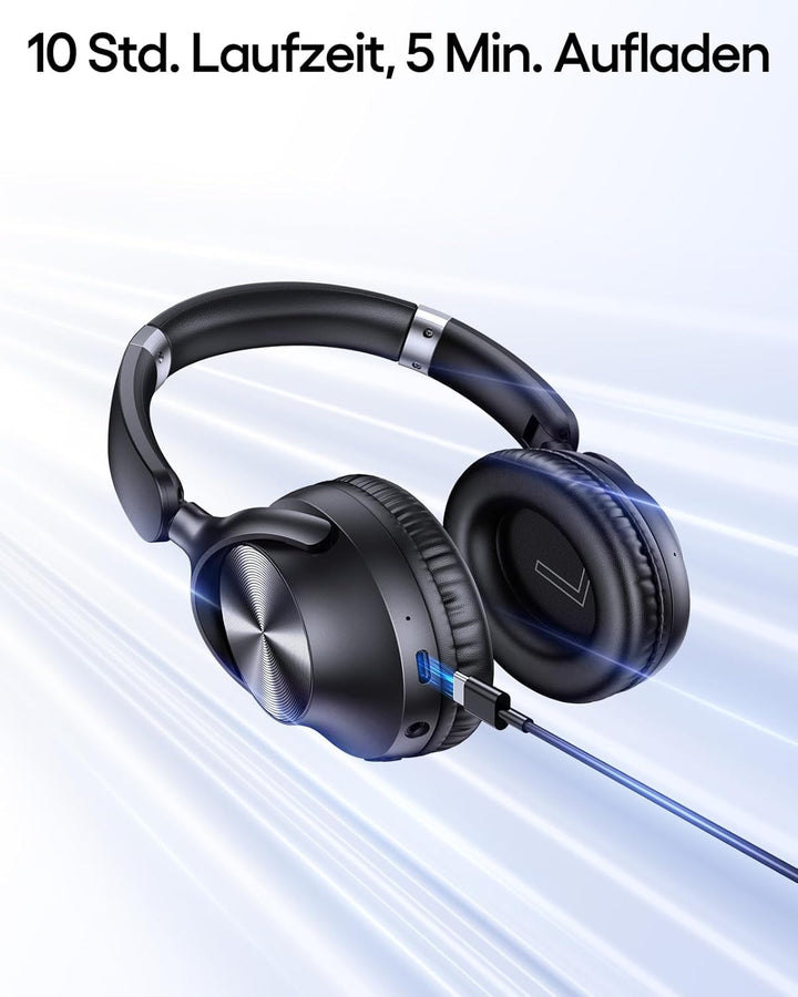 CAPOXO Over Ear Kopfhörer Bluetooth mit ANC -35dB, 100H Akku, 5 Min Schnellladung für 10H, Hi-Res Au