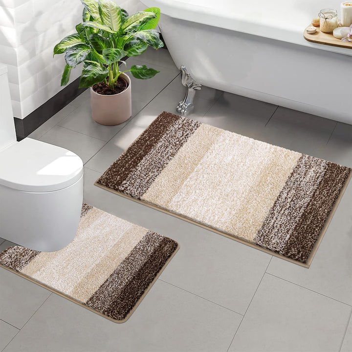 Enyhom Badteppich Set 2 Teilig Weich Hochflor Duschteppich Badematte Toilettenmatte Maschinenwaschba