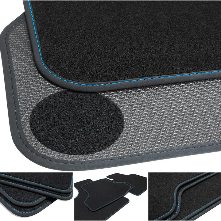 teileplus24 BGF650 Ganzjahres-Fussmatten kompatibel mit BMW i3 I01 2013-2020 Wasserdicht, Naht:Blau,