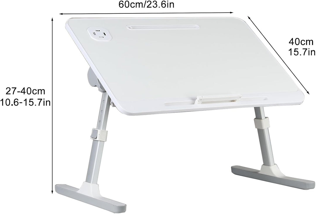 Klappbarer Schossschreibtisch Laptop-Ständer für Bett, faltbarer Laptop-Betttisch mit Tablet-Steckpl