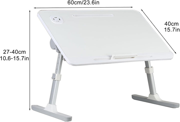 Klappbarer Schossschreibtisch Laptop-Ständer für Bett, faltbarer Laptop-Betttisch mit Tablet-Steckpl