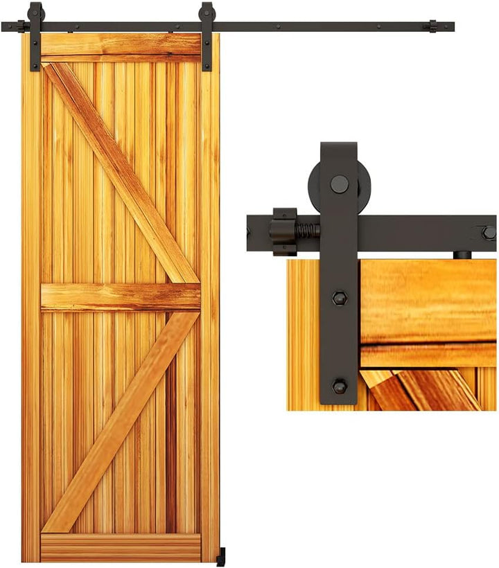 WOLFBIRD 213cm/7ft Schiebetürbeschlag Set Schiebetürsystem mit Bodenführung für Einzeltür Türbenutzu
