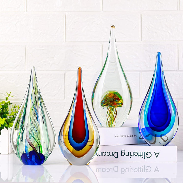 LCCCK Handgefertigte Murano Glas Skulpturen - Elegante Glaskunst Figuren Deko für Wohnzimmer, Fenste