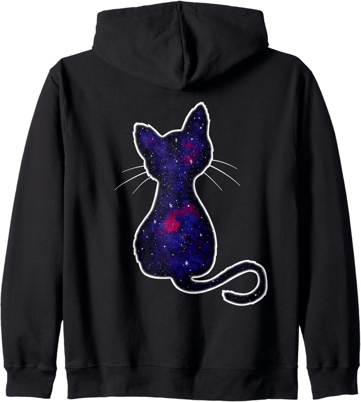 Aquarell Galaxie Katze Kapuzenjacke