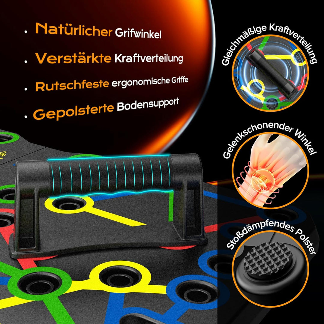AERLANG Liegestützbrett, tragbar, multifunktional, faltbar, 10-in-1 Liegestützstange, Liegestützgrif
