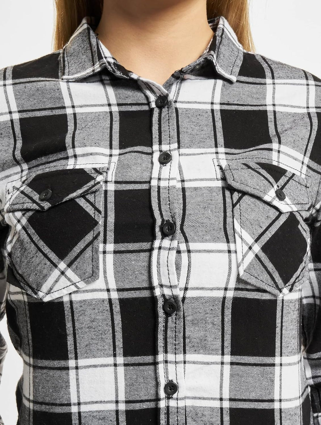 Brandit Amy Flanell Checkshirt Girl-Hemd, S White-black