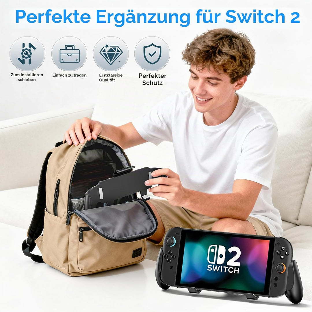 OIVO Switch 2 Grip Case mit verstellbarem Ständer, Ergonomischer Switch 2 Griff kompatibel mit Ninte