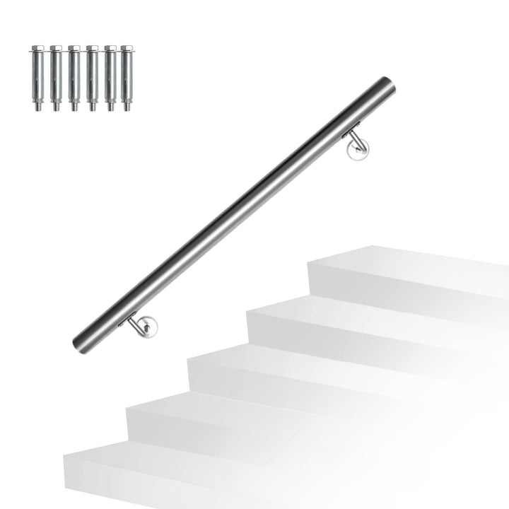Randaco Edelstahl Handlauf Treppengeländer Geländer Wandhandlauf Wand Treppe inkl. Wandhalterung und