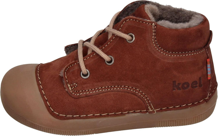 KOEL Barefoot Lauflernschuhe - AVA Bio Nubuk Lambswool Blue 19 EU Chocolate, 19 EU Chocolate