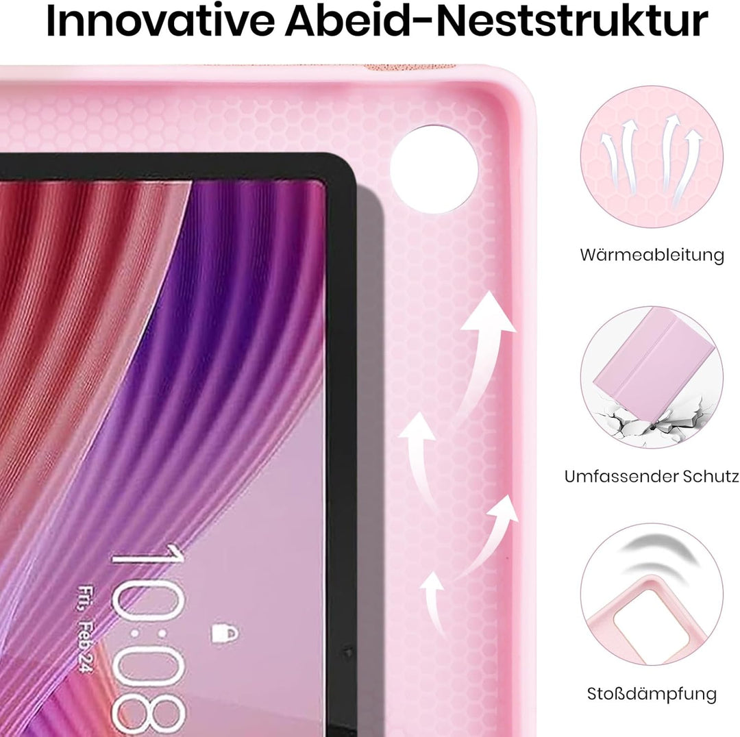 Tastatur Hülle für Lenovo Tab 10.1 Zoll 2025, Bluetooth Magnetisch Abnehmbarer QWERTZ Keyboard für L