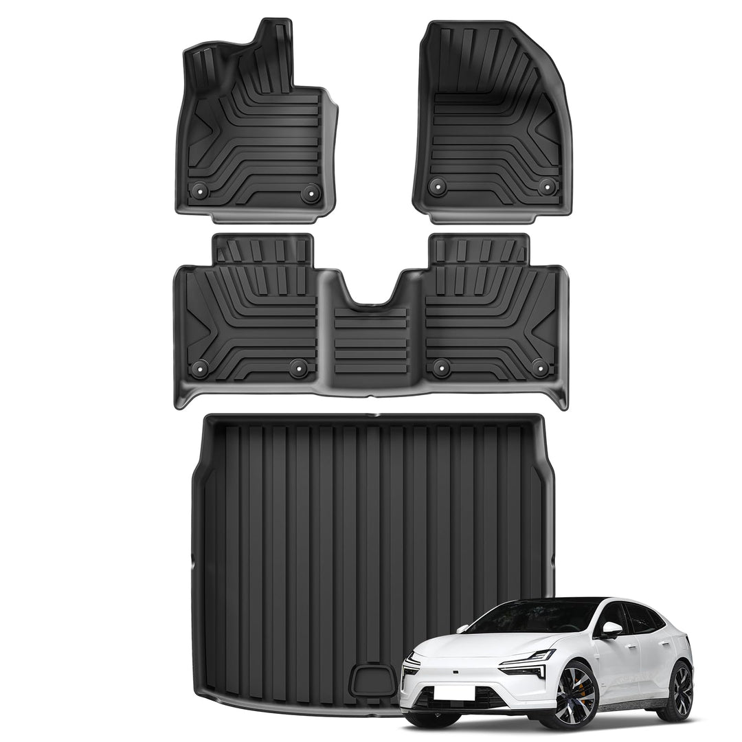Smabee Fussmatten & Kofferraummatte kompatibel mit 2023 2024 Polestar 4 Cargo Rear Trunk Cargo Liner