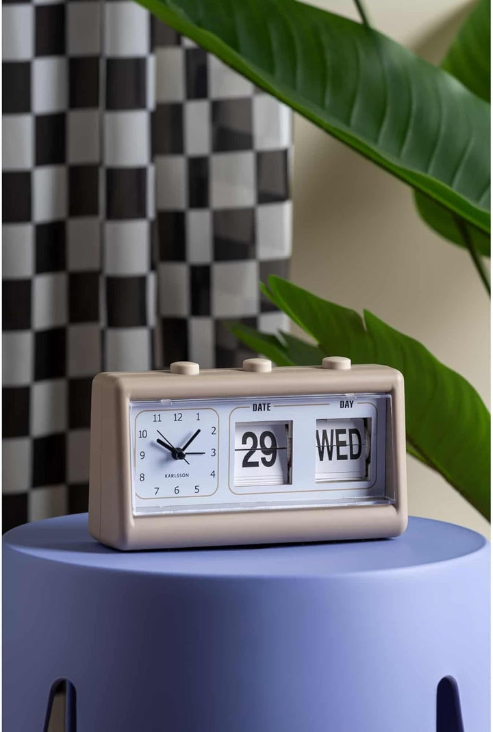 Karlsson Wecker Data Flip - Grau - 19x6.4x11.5cm | Rechteck - skandinavisch - Kunststoff - Wecker fü