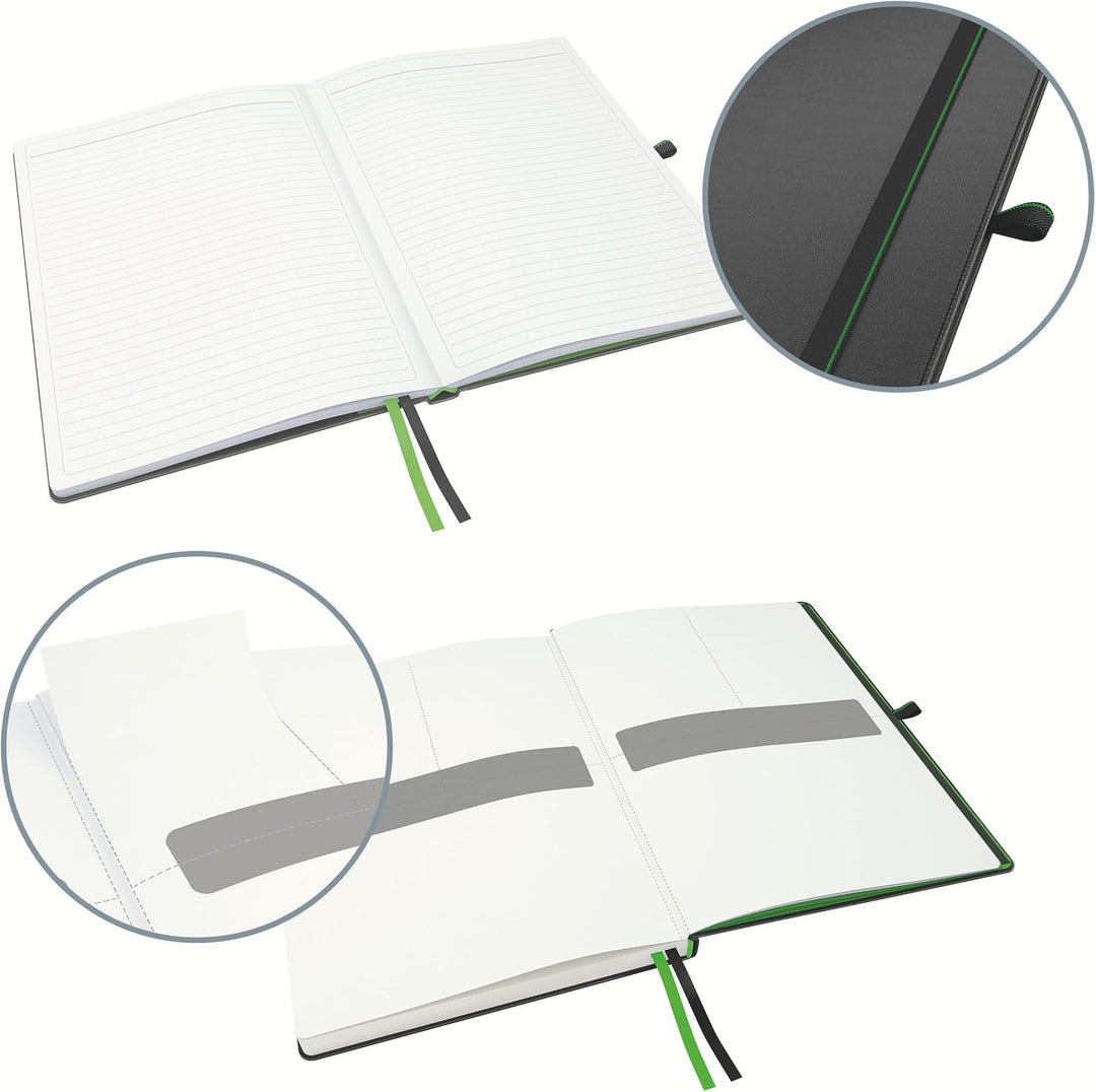 Leitz Complete Qualitäts-Notizbuch A4 liniert, 160 Seiten, 80 Blatt, Hardcover mit hochwertigem Einb