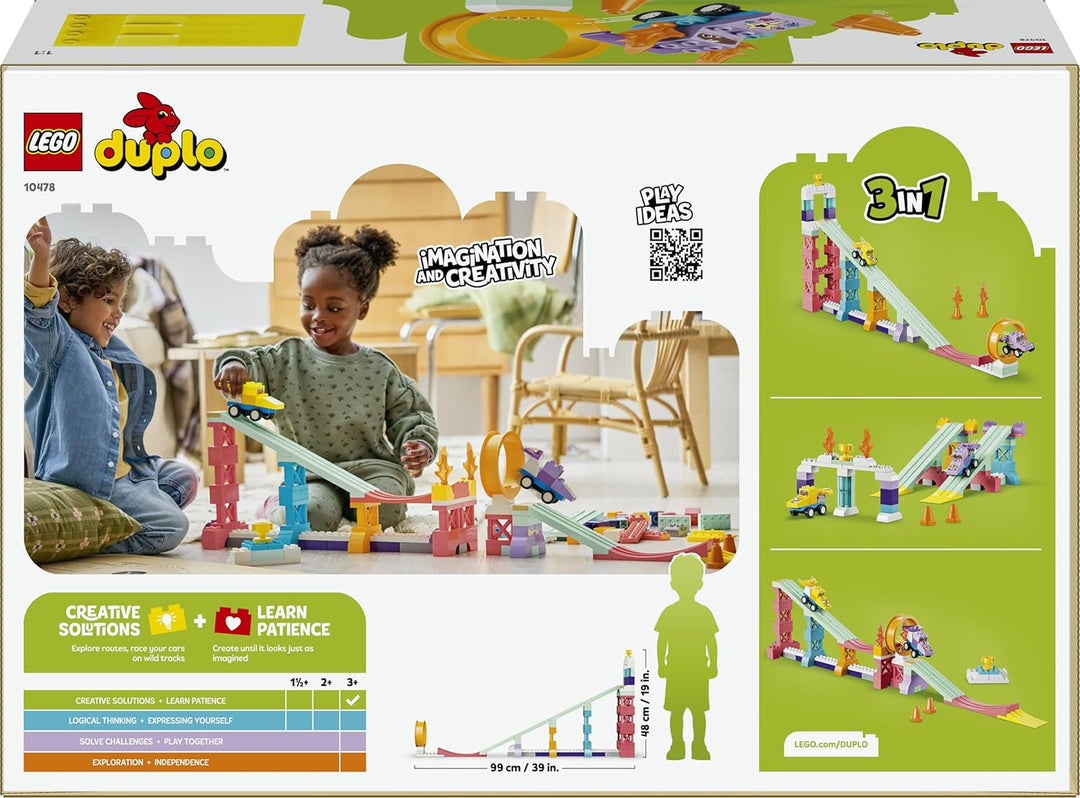 LEGO DUPLO Town Kreative Sprungschanzen mit kleinen Flitzern 3-in-1-Set - Lernspielzeug zur Motorik