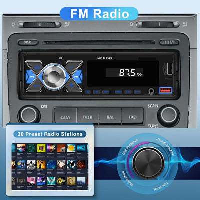 Autoradio 1 Din Bluetooth Autoradio mit Bluetooth Freisprecheinrichtung FM Radio/USB/TF/Aux in/RCA/4