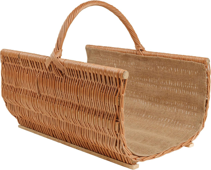 BOGATECO Weidenkorb mit Griff | Grosser Kaminkorb 60X45X30 | Handgewebt | Holzkorb mit Verstärkung 6