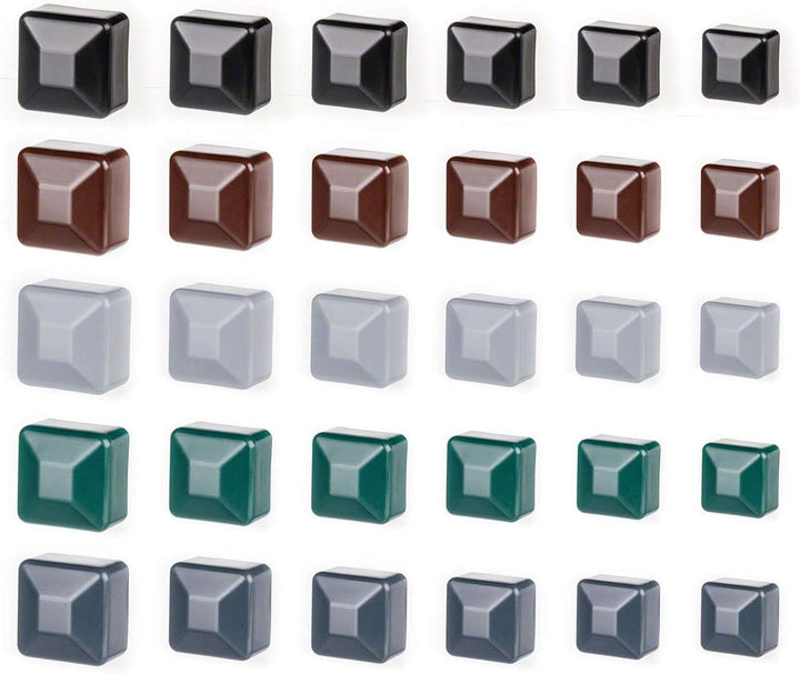 EMFA Zaunpfahlkappe 60x60 mm 10 Stück Anthrazit Pfostenkappe quadratisch Zaunpfostenkappen Zaunabdec