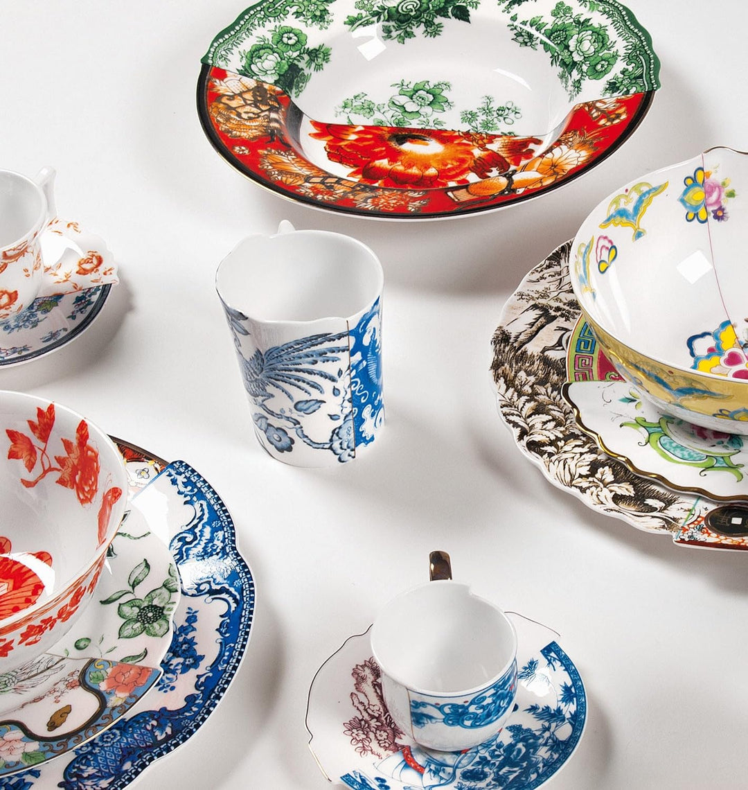 Seletti Suppenteller aus Porzellan, Ø 25,4 cm, Höhe 4,2 cm, Hybrid-Fillide
