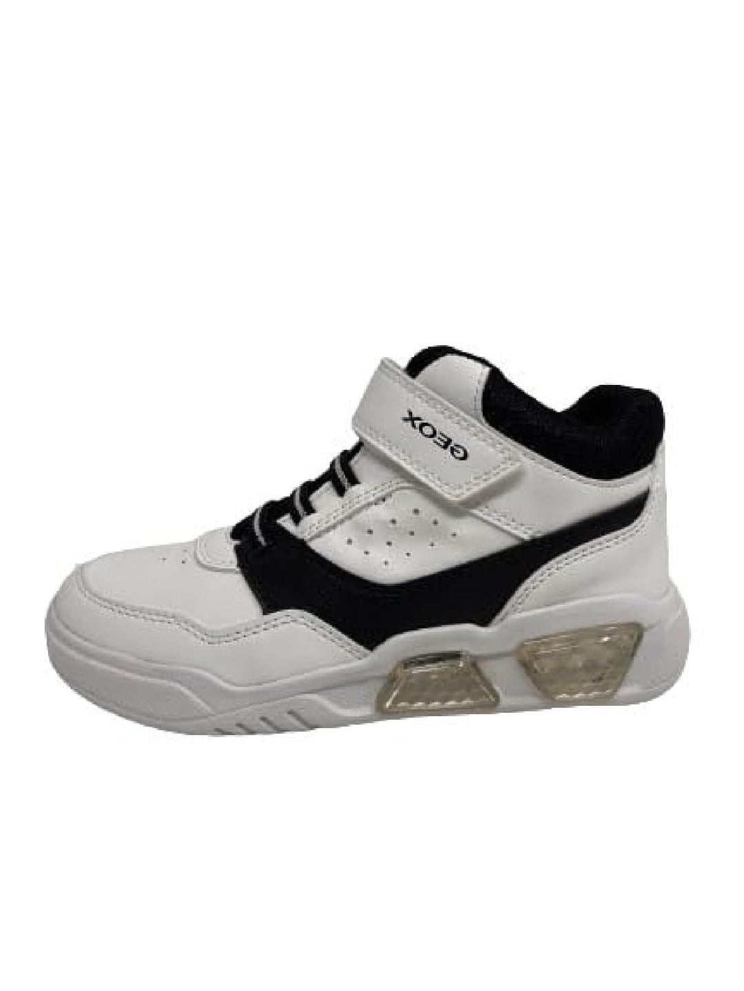 Geox Jungen J Illuminus Boy Sneaker 30 EU White Black, 30 EU White Black