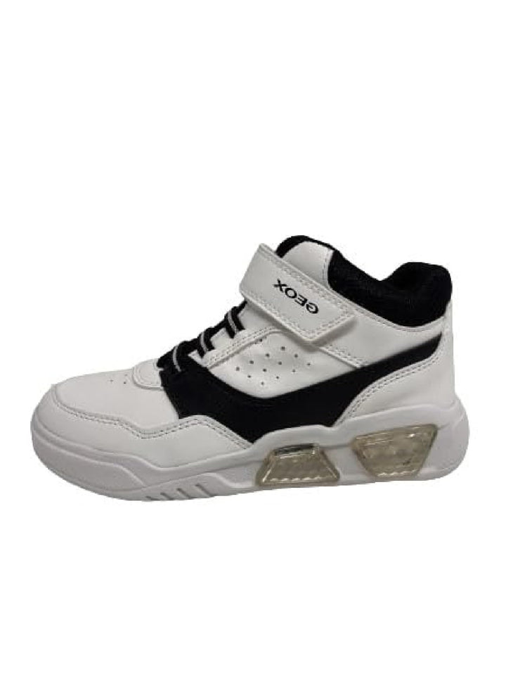 Geox Jungen J Illuminus Boy Sneaker 30 EU White Black, 30 EU White Black