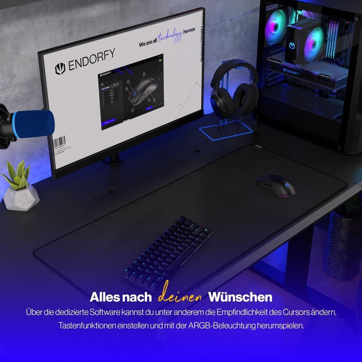 ENDORFY GEM Plus Wireless, Leichte kabellose Gaming-Maus (74 g), PixArt PAW3395 Sensor der Spitzenkl